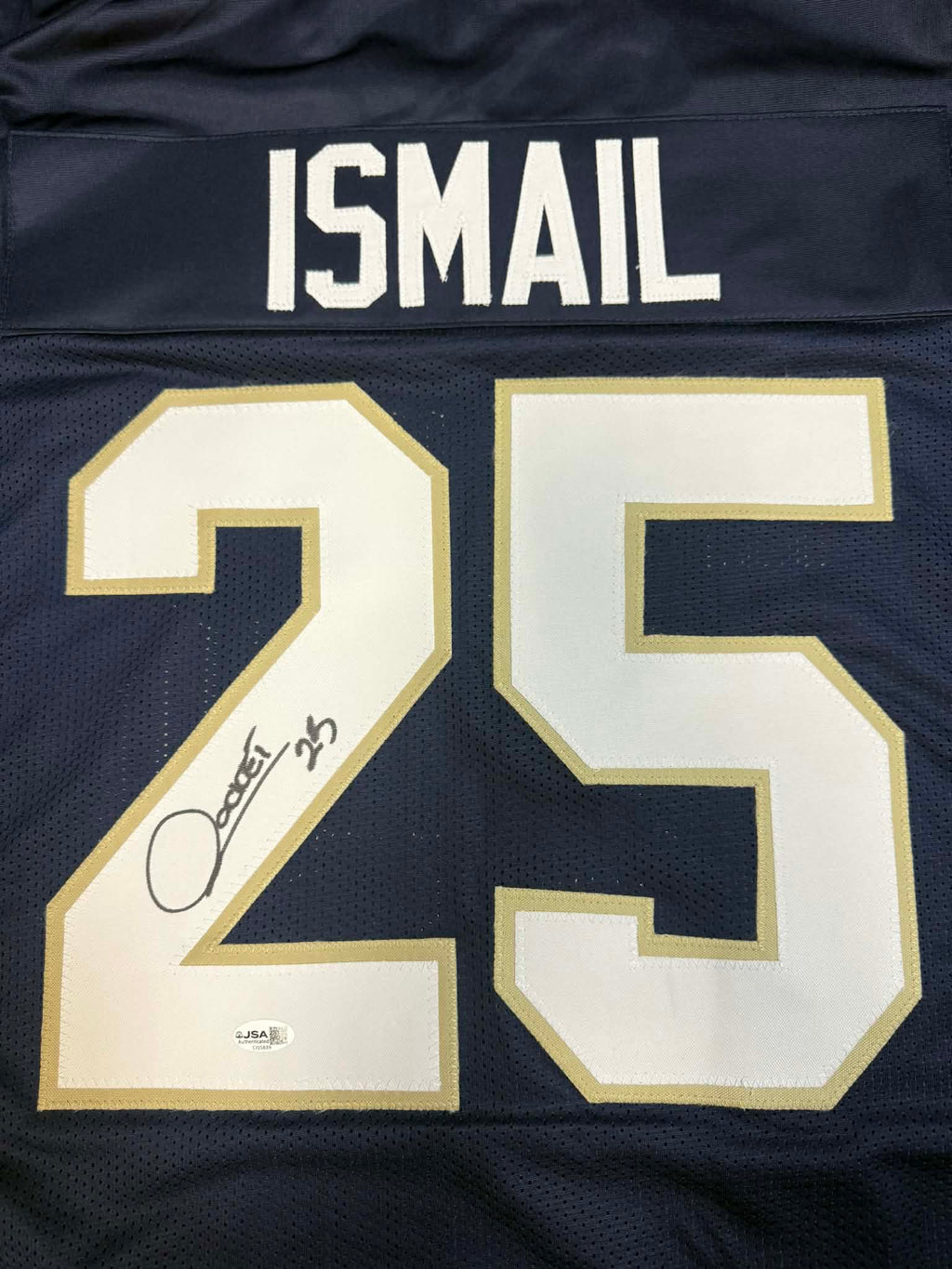 Rocket Ismail Signed Custom Blue Notre Dame Fighting Irish Jersey JSA COA