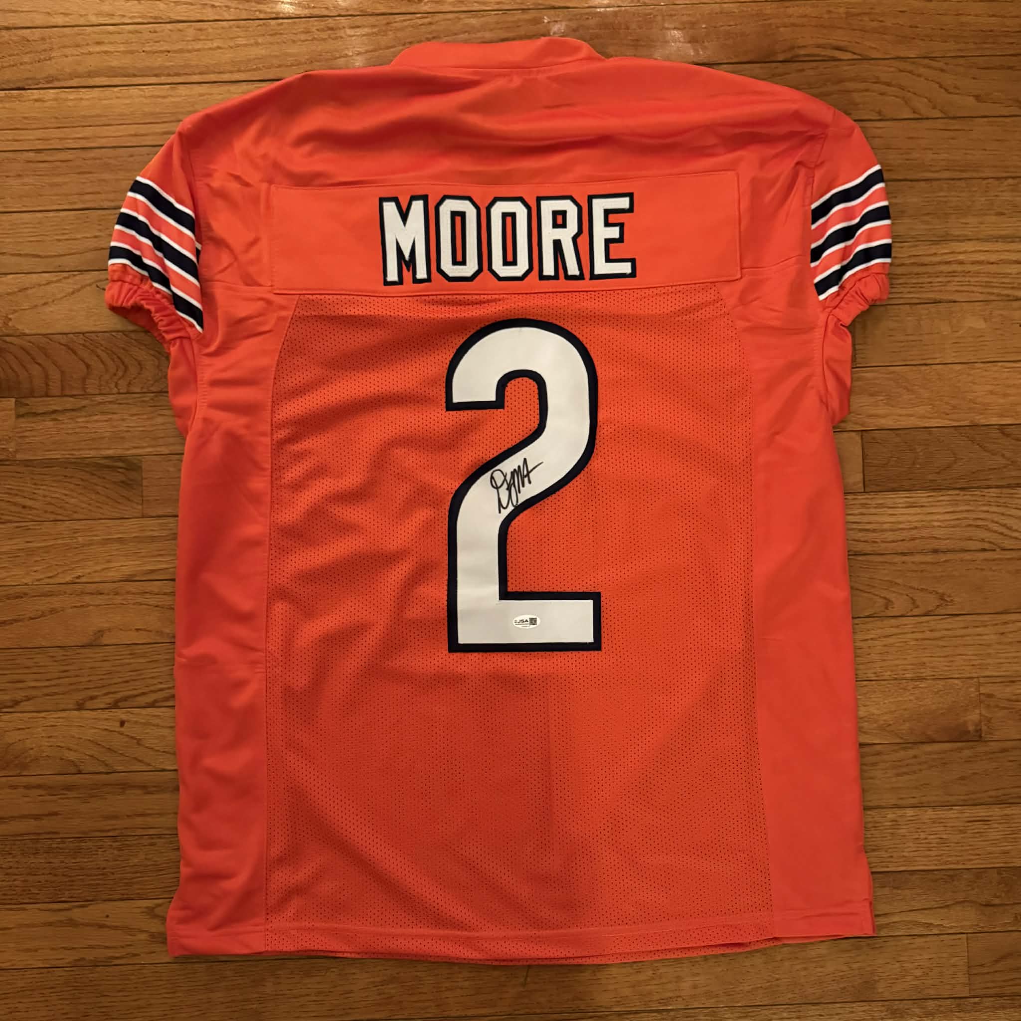 D.J Moore Chicago Bears Custom Alt Orange Autographed/Signed JSA COA
