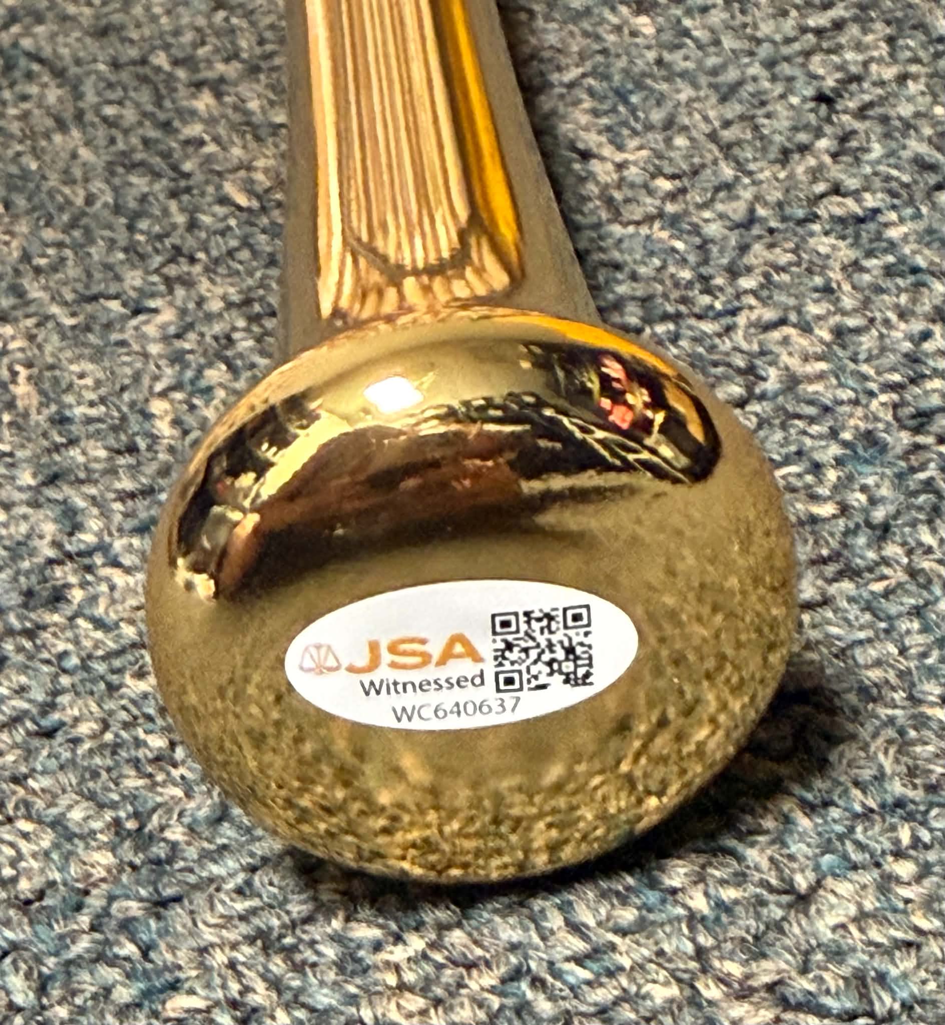 Sammy Sosa Chrome Gold Bat Signed/Autographed Stat Inscriptions JSA WITNESS