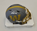 Mike Sainristil Auto Signed Commanders Slate Mini Helmet Beckett Witness