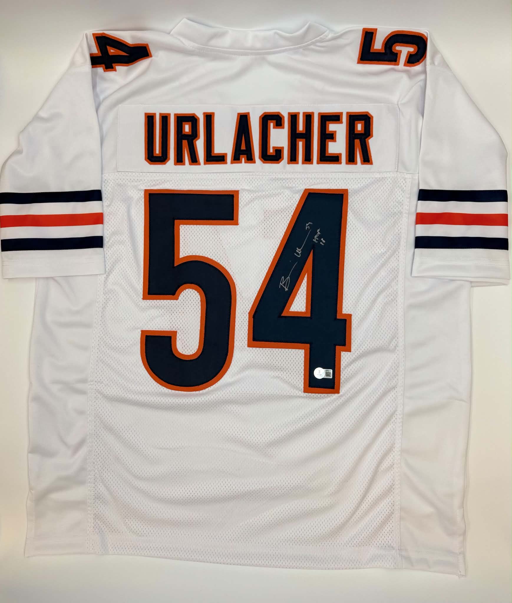 Brian Urlacher Autographed Chicago Custom White Football Jersey-BAS XL
