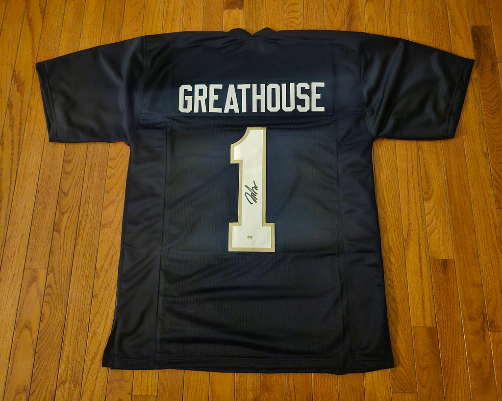 Jaden Greathouse Signed Navy Jersey Notre Dame Football Autographed Auto PSA COA