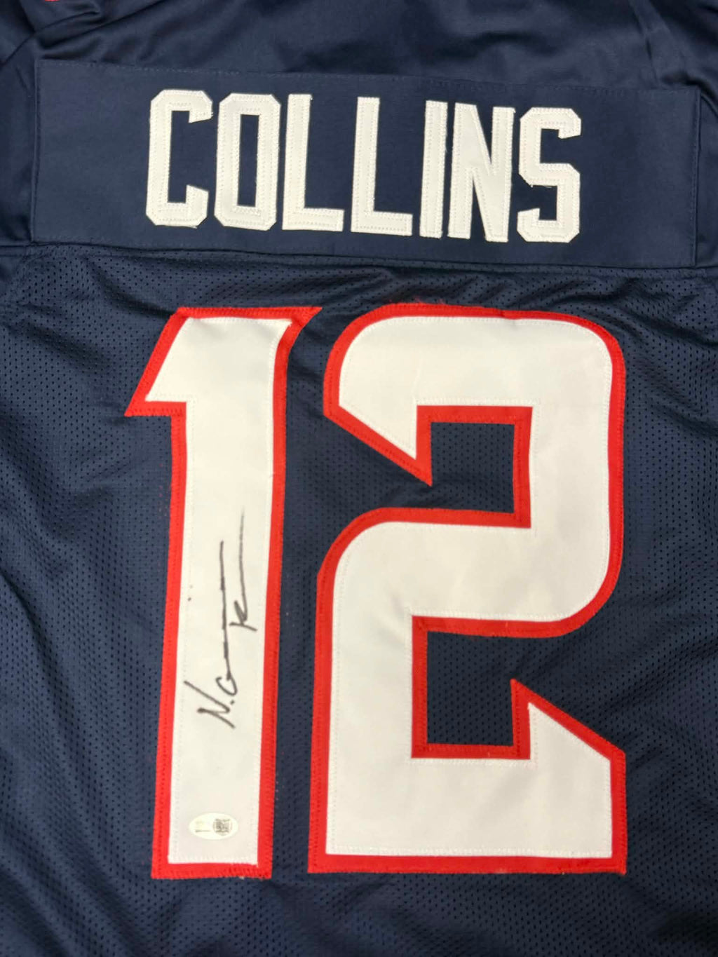 Nico Collins Authentic Signed Navy Game Cut Style Jersey Autographed JSA
