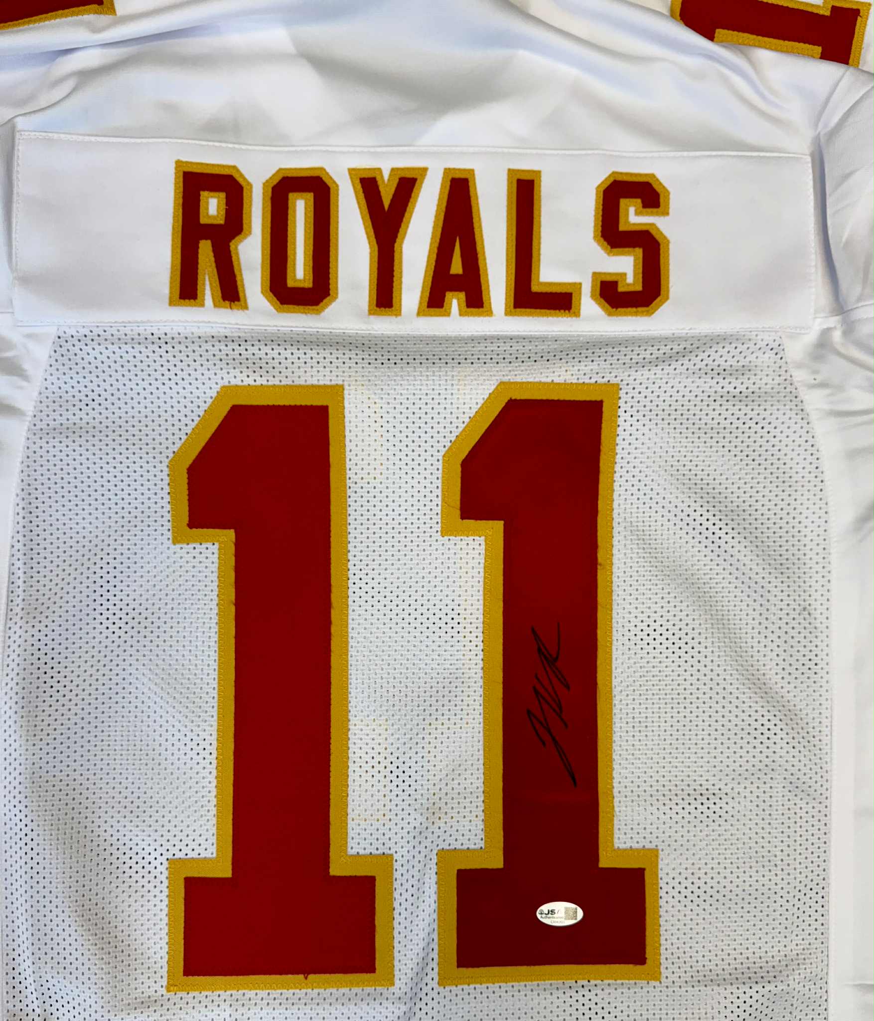 Jalen Royals Signed Custom Kansas City Chiefs White Game Cut Jersey JSA