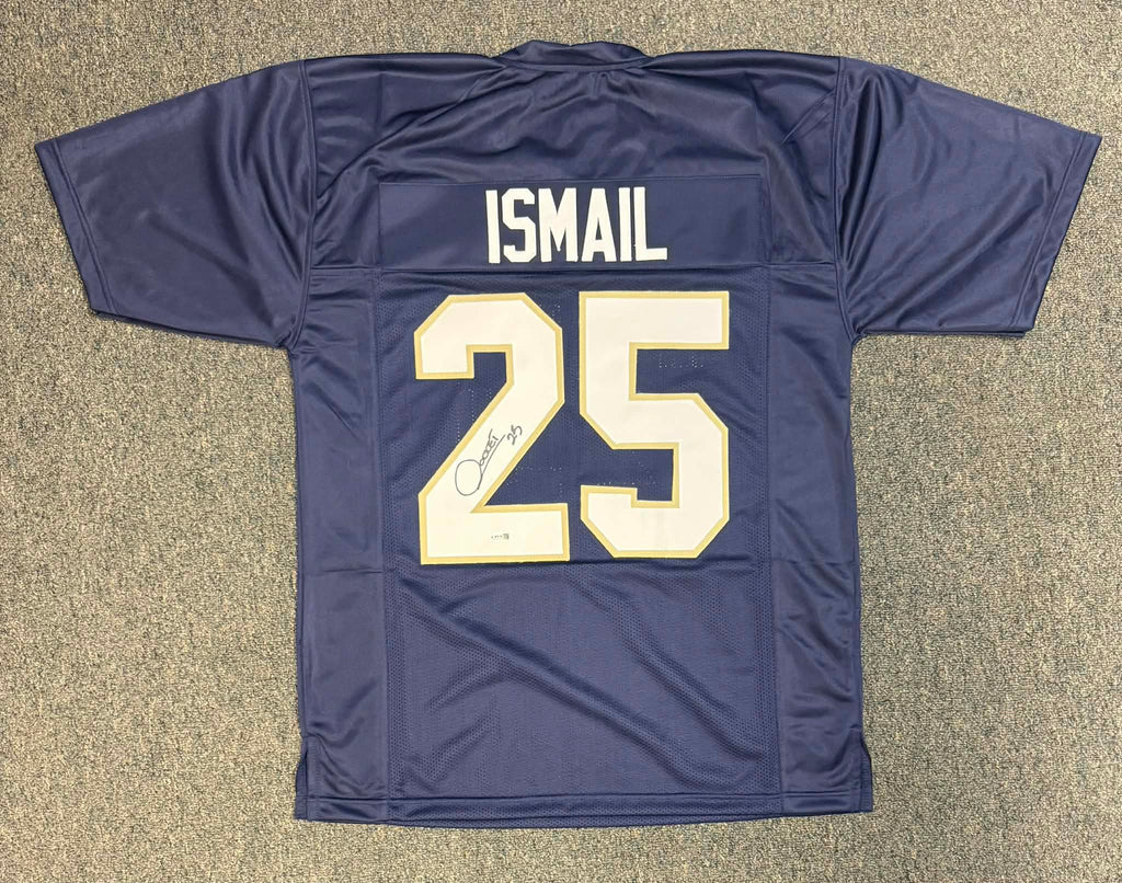 Rocket Ismail Signed Custom Blue Notre Dame Fighting Irish Jersey JSA COA