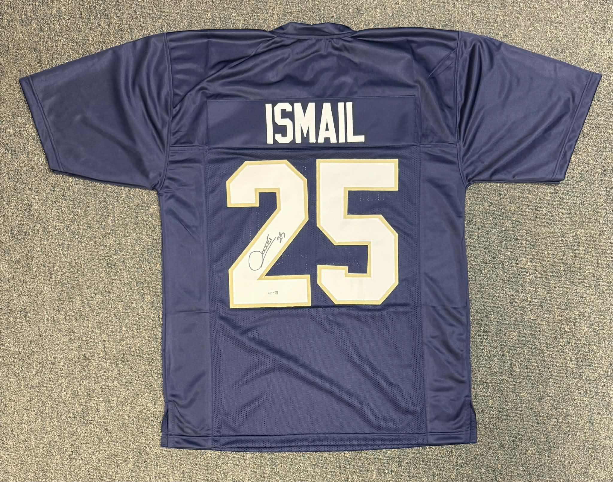 Rocket Ismail Signed Custom Blue Notre Dame Fighting Irish Jersey JSA COA