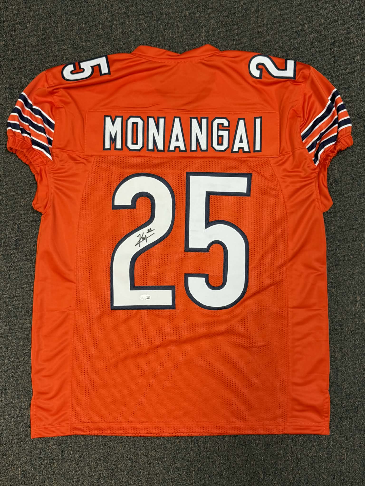 KYLE MONANGAI signed autographed CHICAGO BEARS Jersey w/ COA JSA ALT Orange GAME CUT