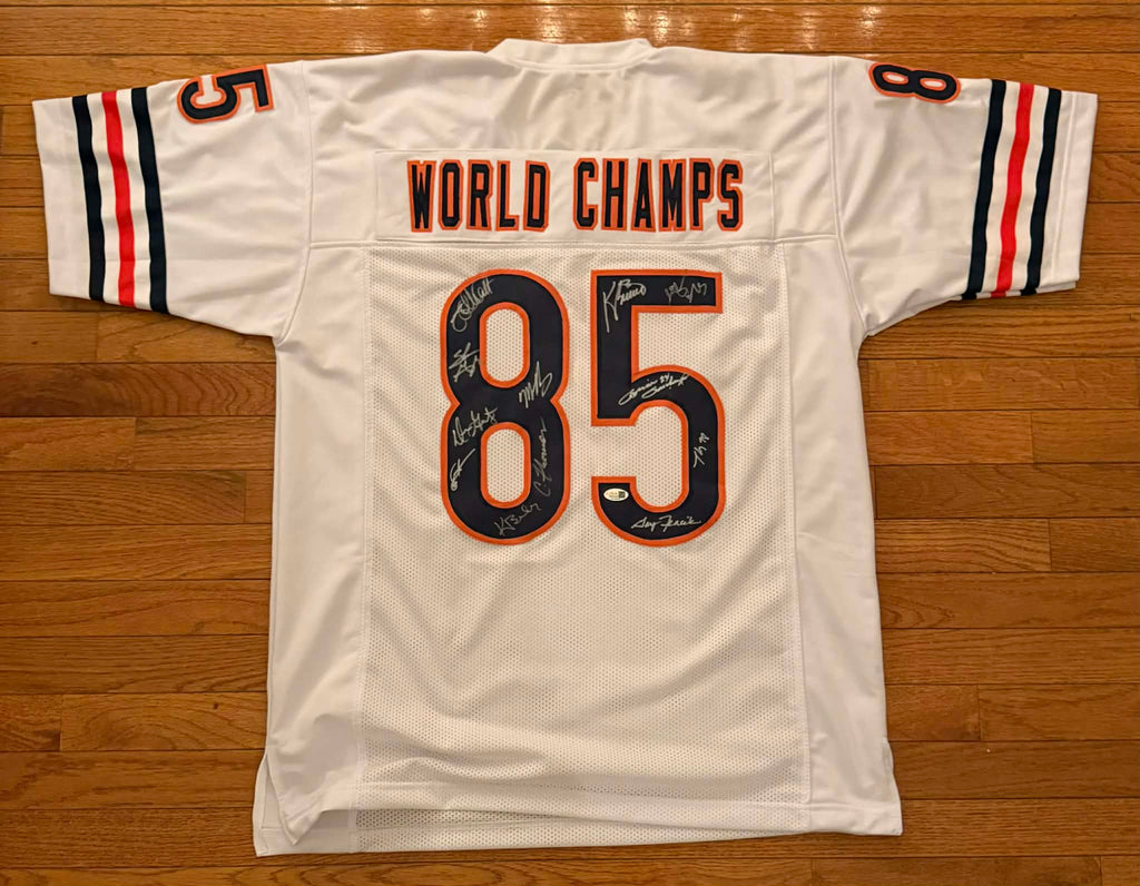 Chicago Bears 1985 (12 Autos) Custom White Jersey JSA COA