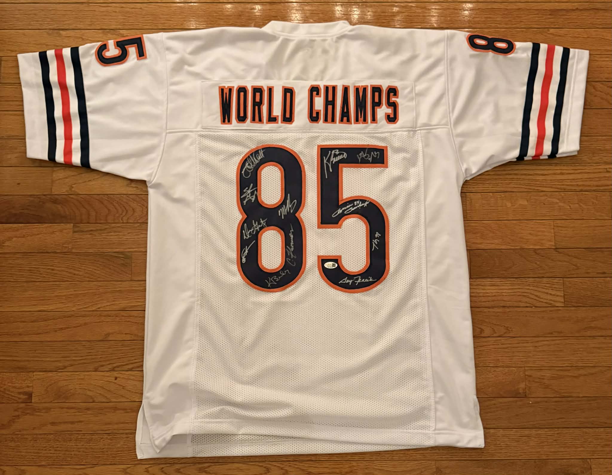 Chicago Bears 1985 (12 Autos) Custom White Jersey JSA COA