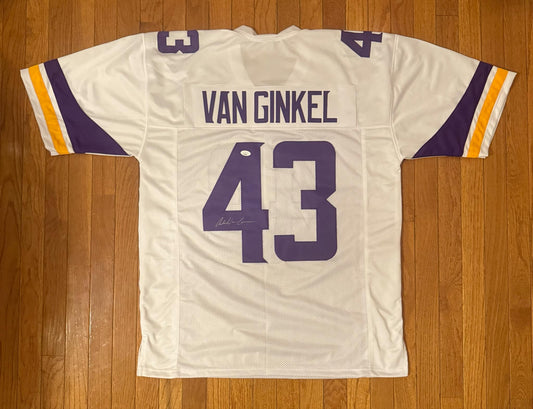 Auto/Autograped Andrew Van Ginkel Minnesota Vikings White Jersey JSA