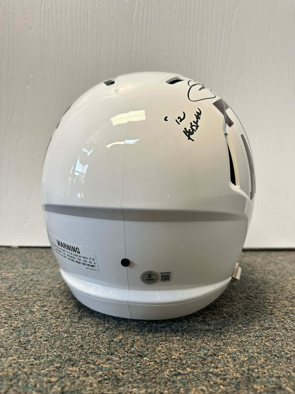 JOHNNY MANZIEL AUTOGRAPHED WHITE A&M SPEED FULL SIZE HELMET DUAL INSCRIPTION BAS
