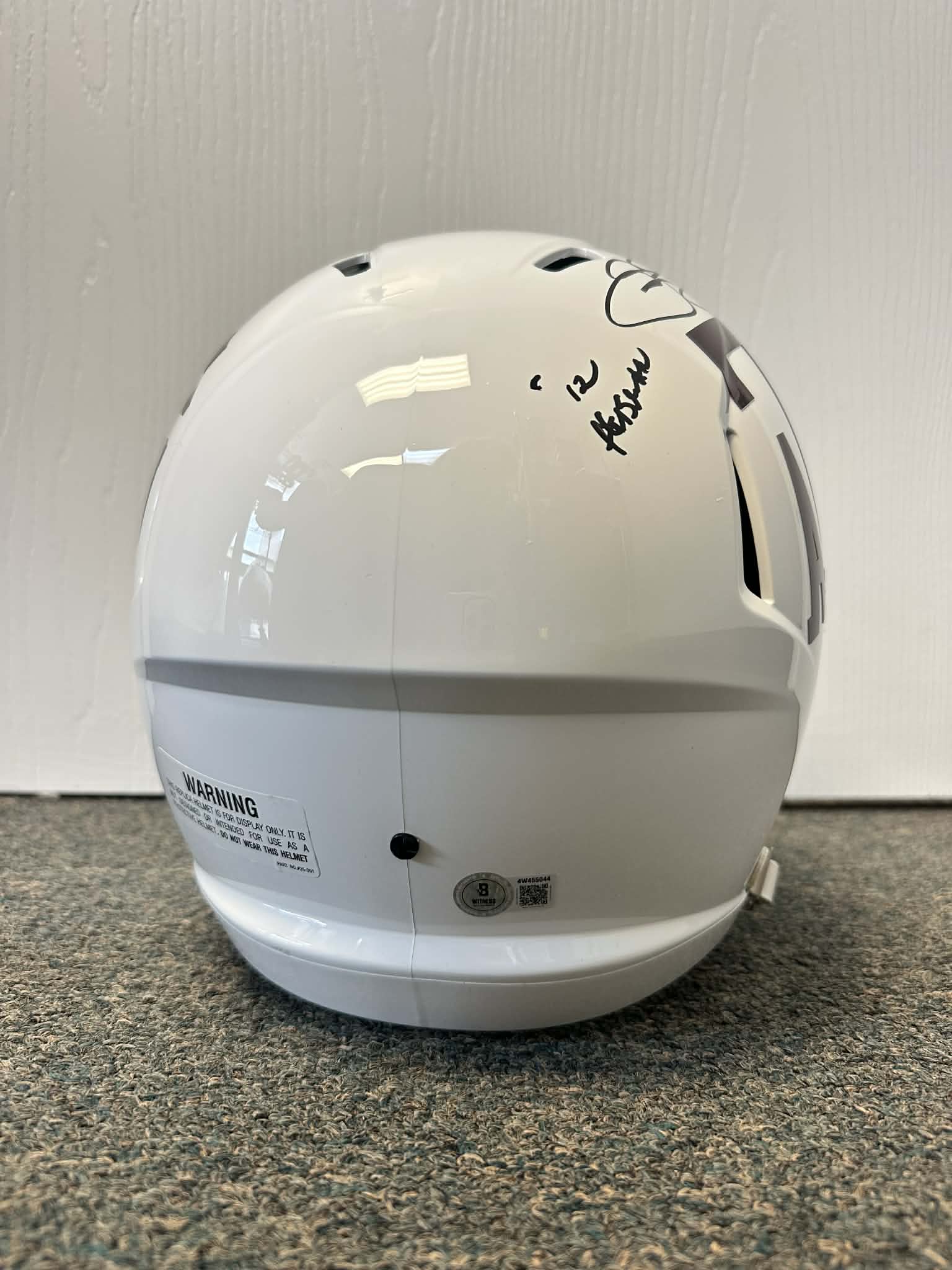 JOHNNY MANZIEL AUTOGRAPHED WHITE A&M SPEED FULL SIZE HELMET DUAL INSCRIPTION BAS
