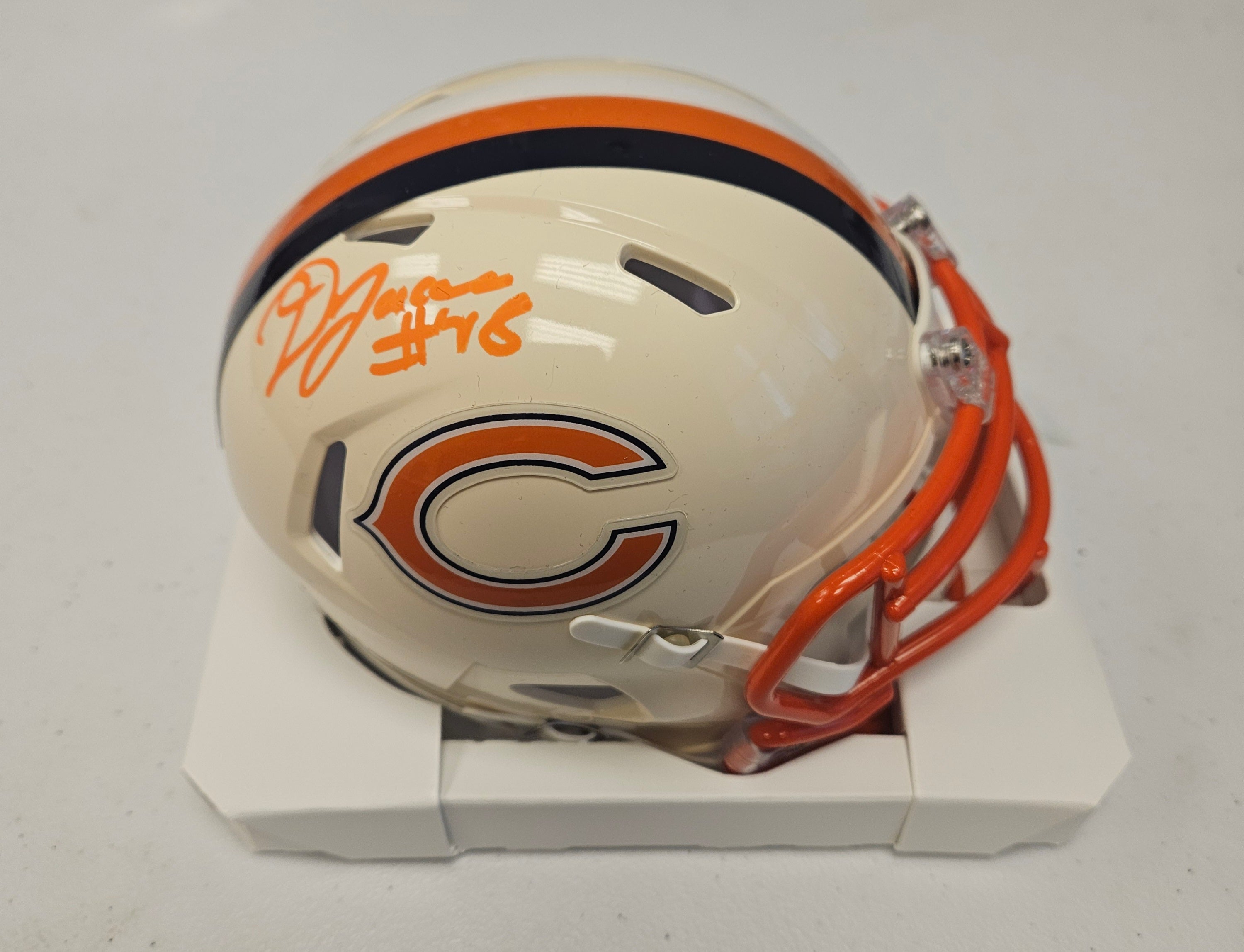Chicago Bears D'Marco Jackson Signed Retro Riddell Mini Helmet JSA Witnessed