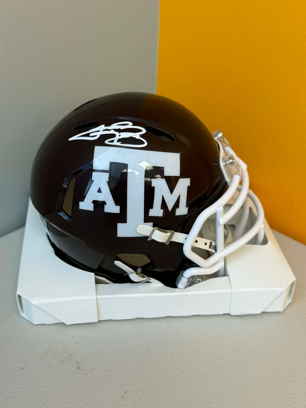 JOHNNY MANZIEL AUTOGRAPHED MAROON TEXAS A&M SPEED MINI HELMET JSA
