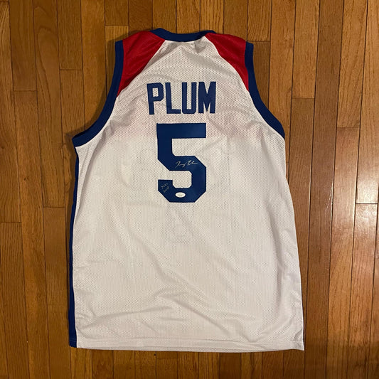 Kelsey Plum USA White JERSEY INSCRIBED 2020 GOLD CUSTOM JSA COA