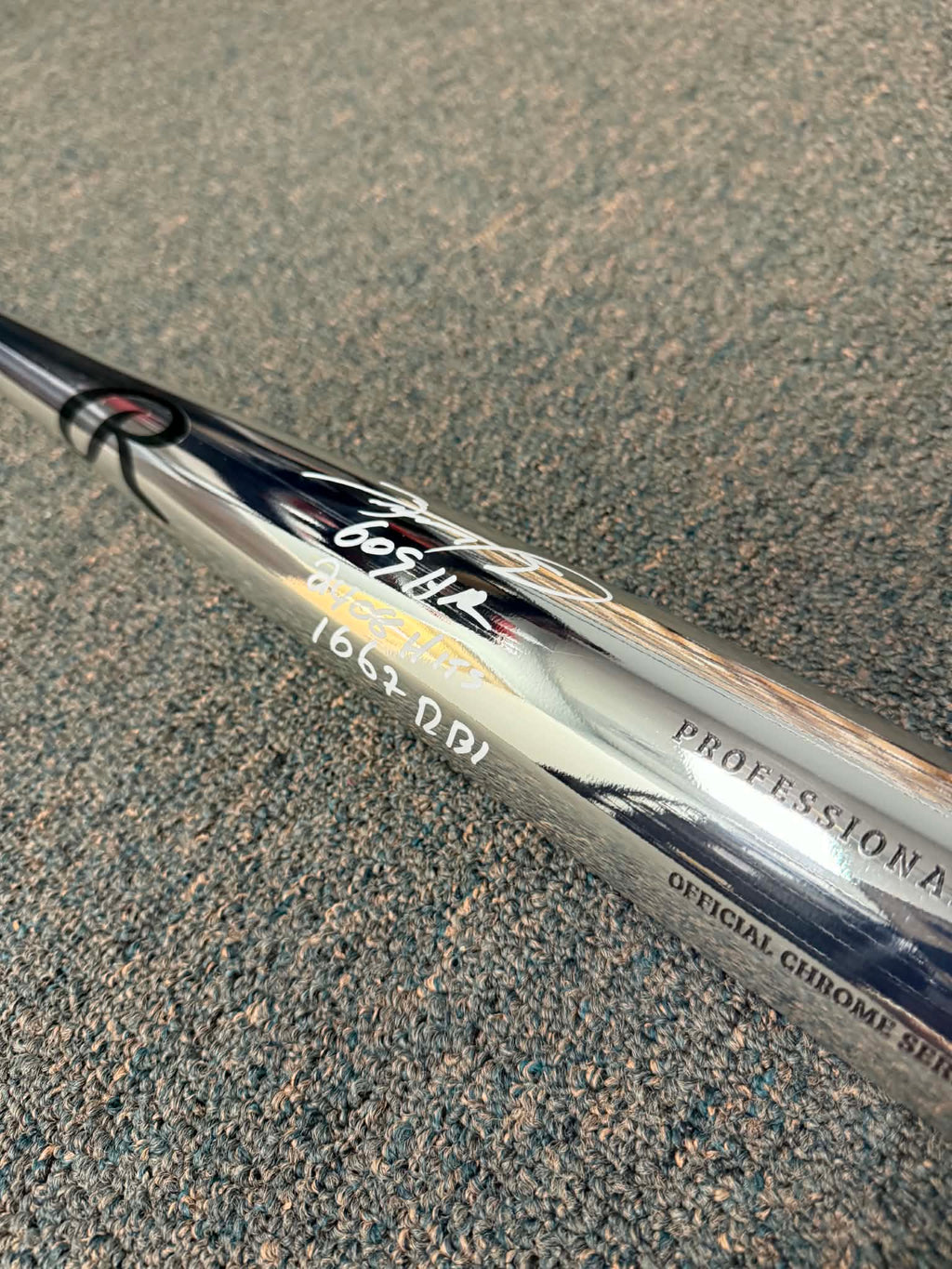 Sammy Sosa Chrome Silver Bat Signed/Autographed Stat Inscriptions JSA WITNESS