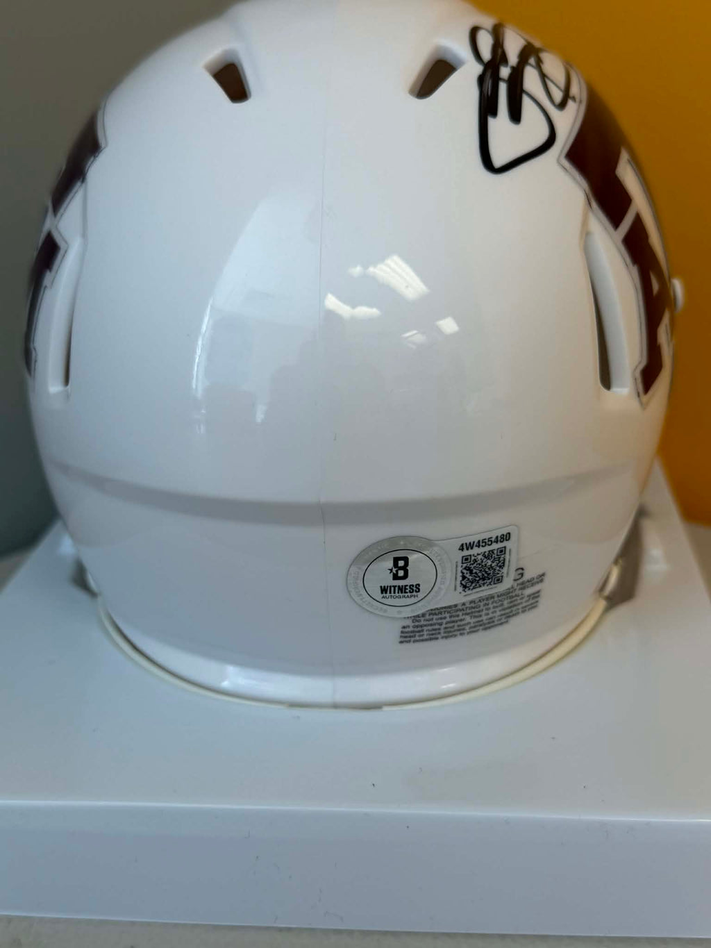 JOHNNY MANZIEL AUTOGRAPHED WHITE TEXAS A&M SPEED MINI HELMET JSA