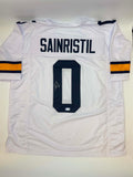 Mike Sainristil Signed Michigan White Football Jersey Beckett