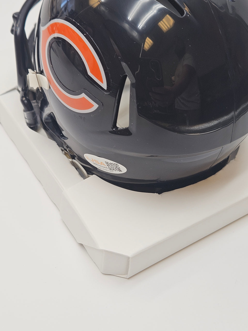 Kyle Monangai Autographed Mini Helmet Chicago Bears JSA Wit