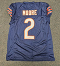 Chicago Bears DJ Moore Signed/Autographed Navy Custom Jersey JSA COA  GAME CUT