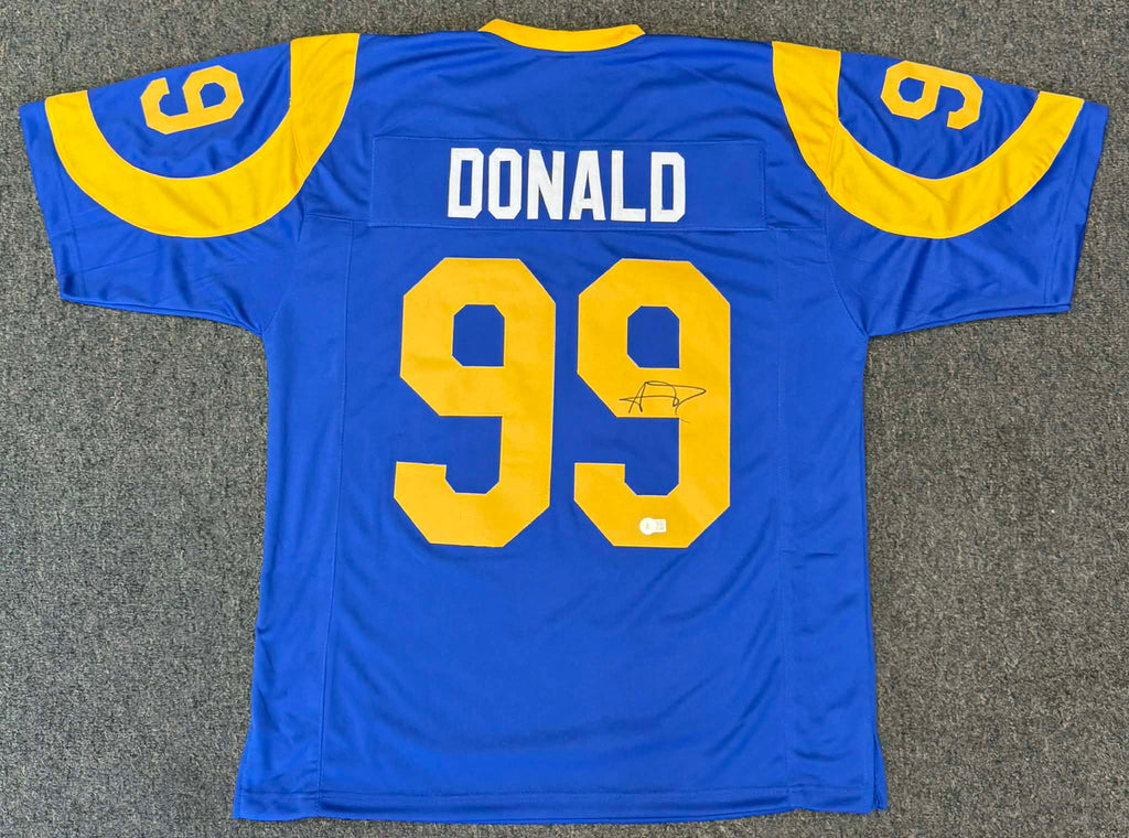 Aaron Donald Signed Los Angeles Rams Custom Pro-Style Jersey - Beckett Witnessed