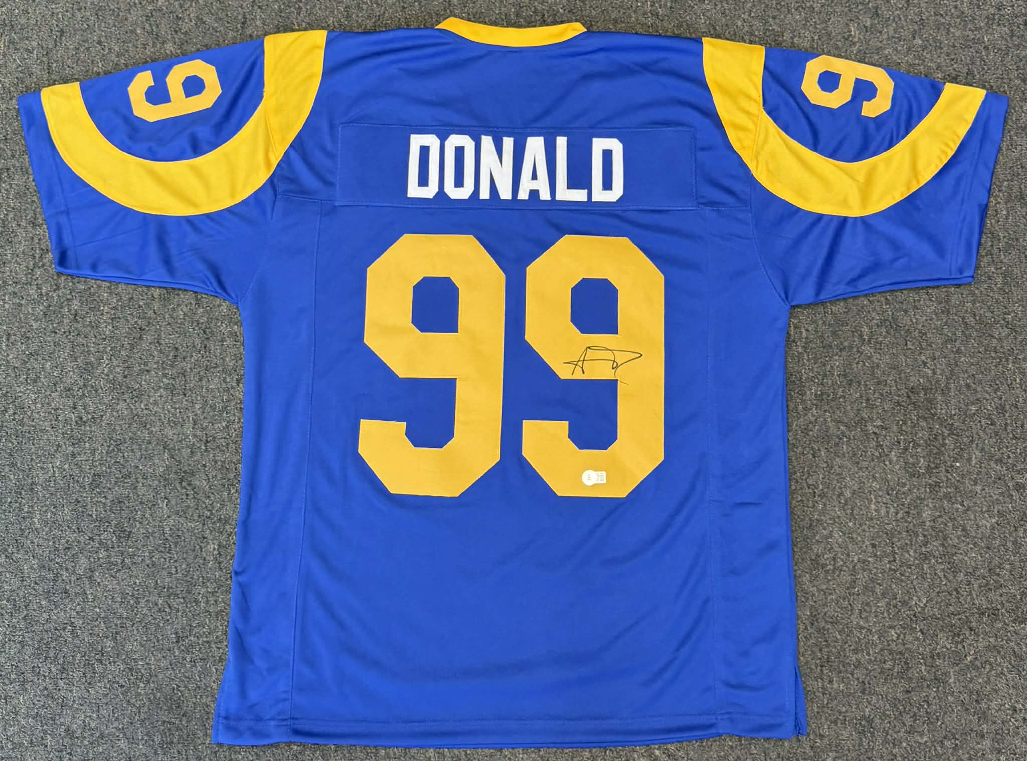 Aaron Donald Signed Los Angeles Rams Custom Pro-Style Jersey - Beckett Witnessed