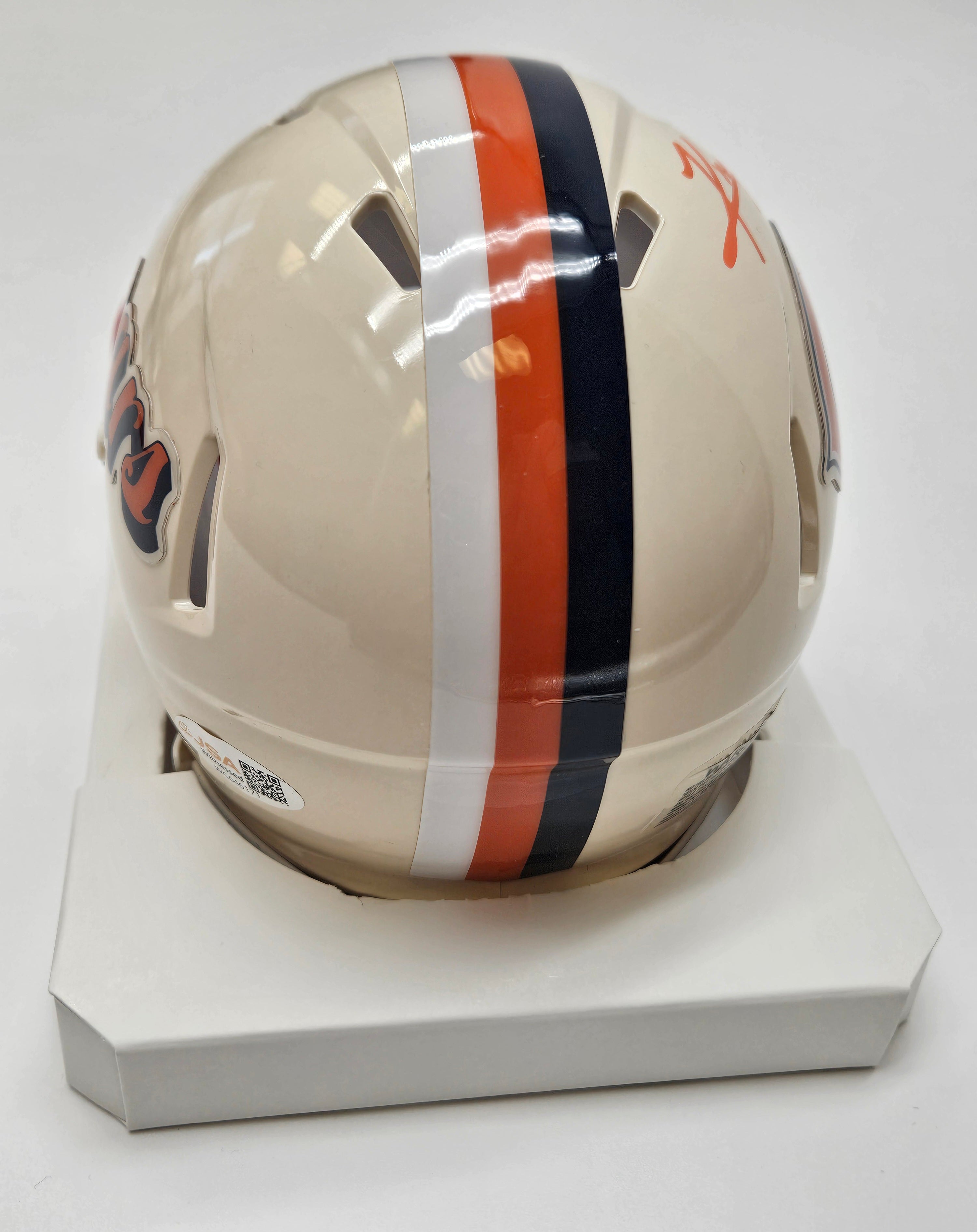 Chicago Bears KYLE MONANGAI Signed Retro Riddell Mini Helmet JSA Witnessed