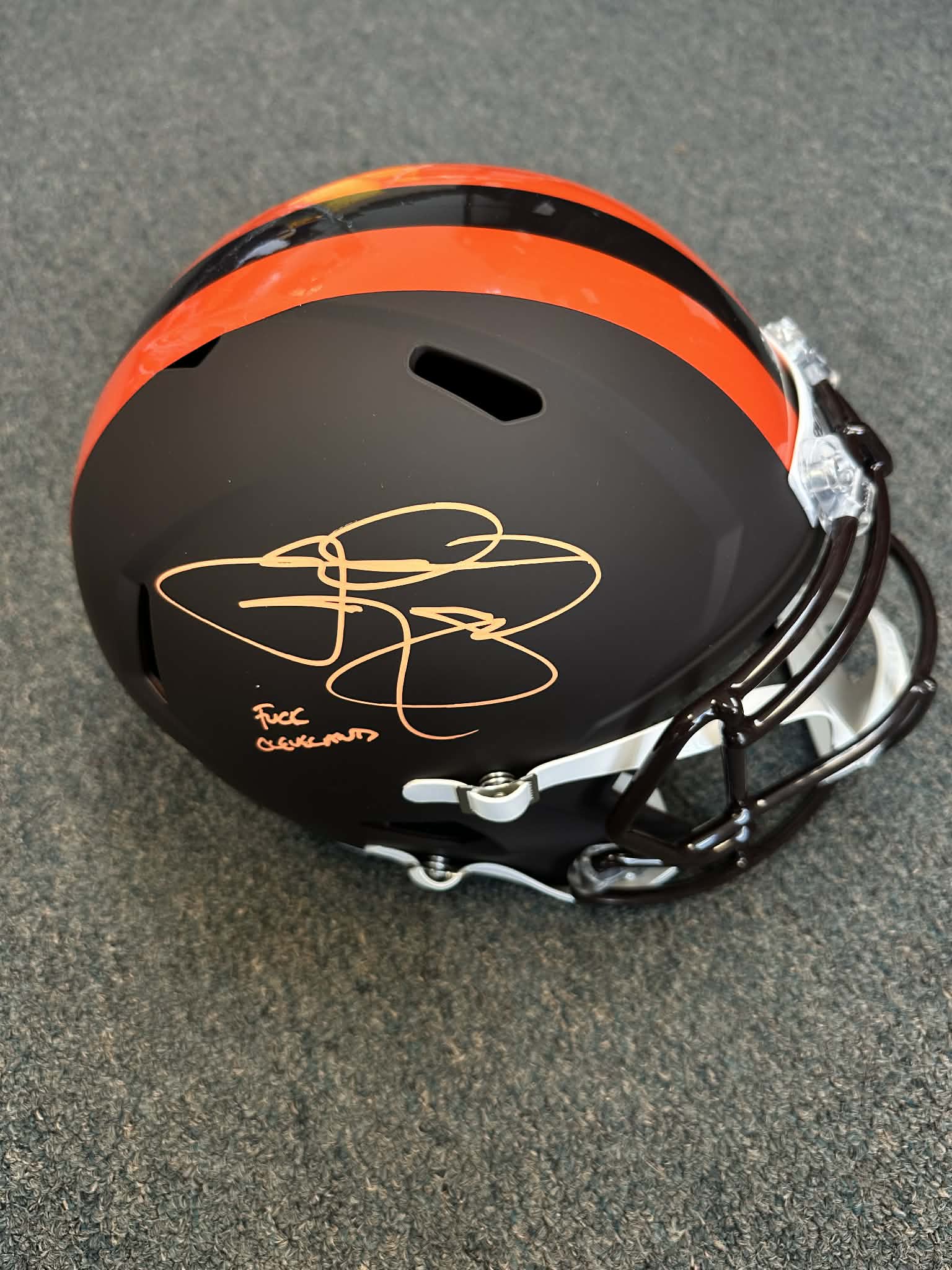 Johnny Manziel Signed Full Size Rep Helmet Cleveland Browns Inscribed Beckett