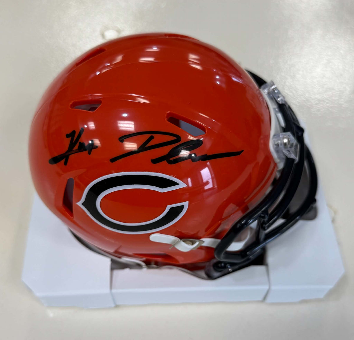 KYLE MONANGAI & D’ANDRE SWIFT DUAL signed CHICAGO BEARS Alt Mini Helmet w/ COA GTSM WITNESS