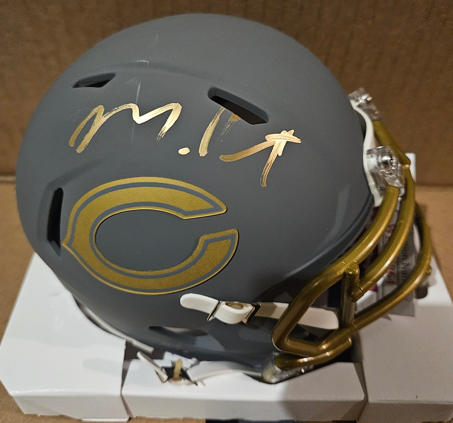 Auto/Autographed MONTEZ SWEAT  CHICAGO BEARS NEW Slate Mini Football Helmet JSA