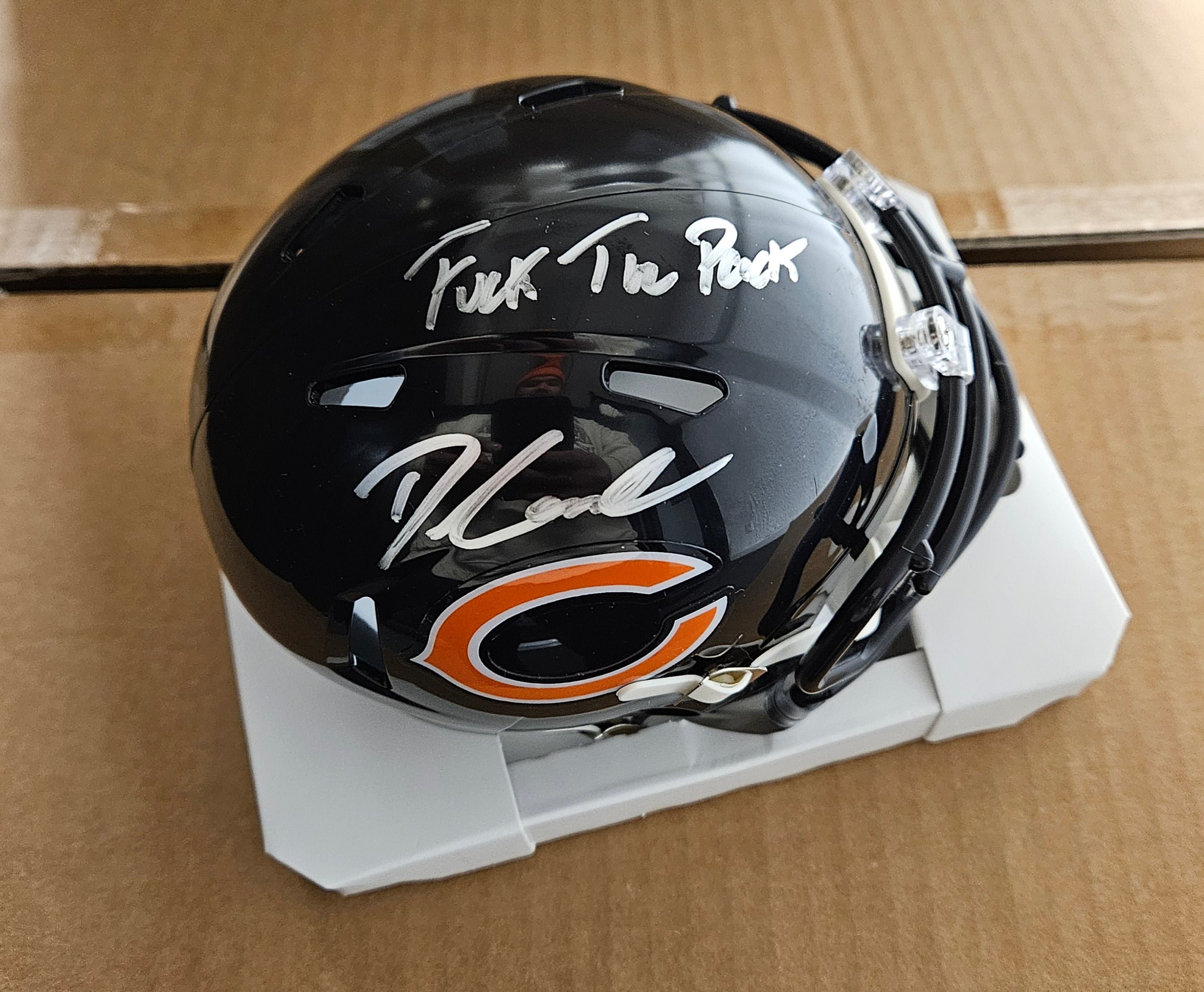 D'ANDRE SWIFT signed CHICAGO BEARS SPEED Mini Football Helmet w/JSA F* THE PACK!