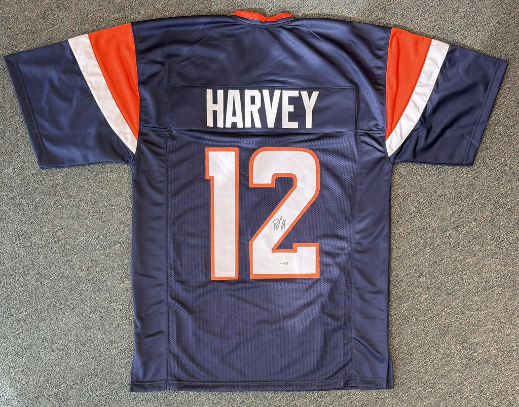RJ HARVEY signed autographed DENVER BRONCOS Custom Blue JERSEY W/COA JSA XL Game Cut
