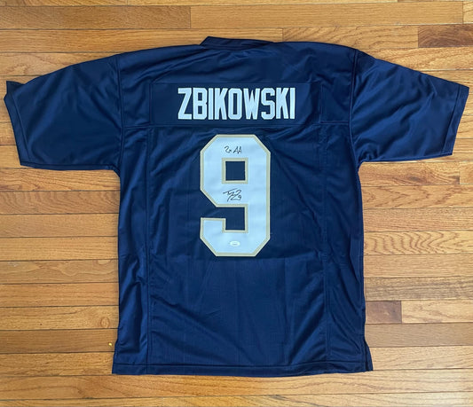 Auto/Autographed Tom Zbikowski ND Navy Custom Jersey BAS COA XL (2X AA)