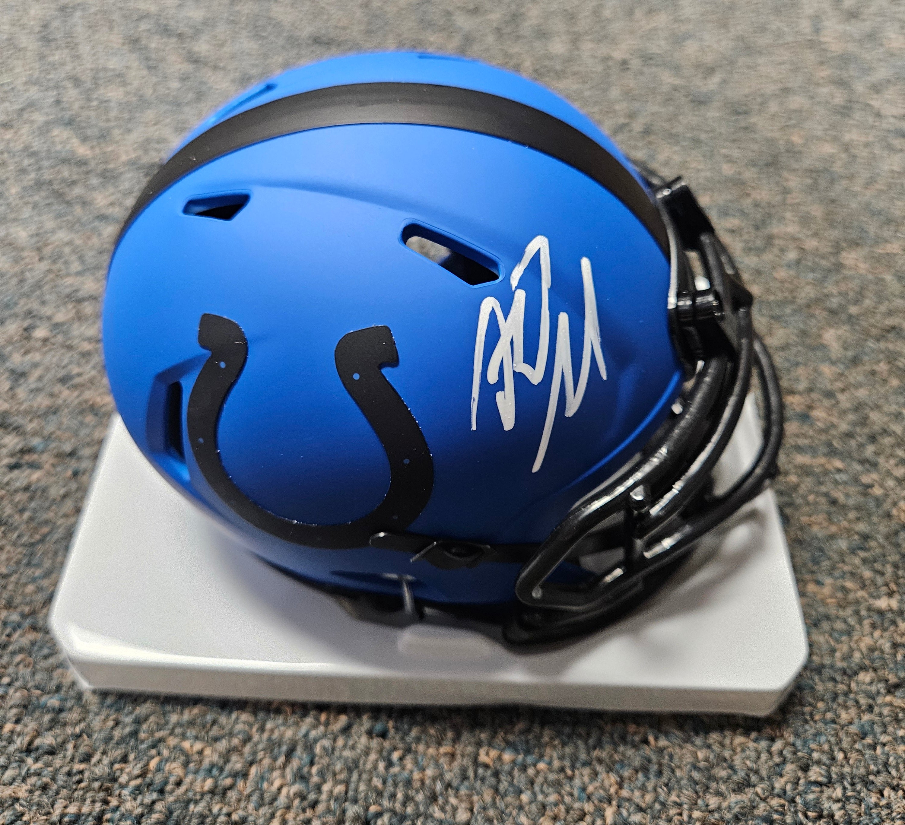 Riley Leonard Signed Indianapolis Colts Rave Speed Mini Helmet JSA WITNESS COA