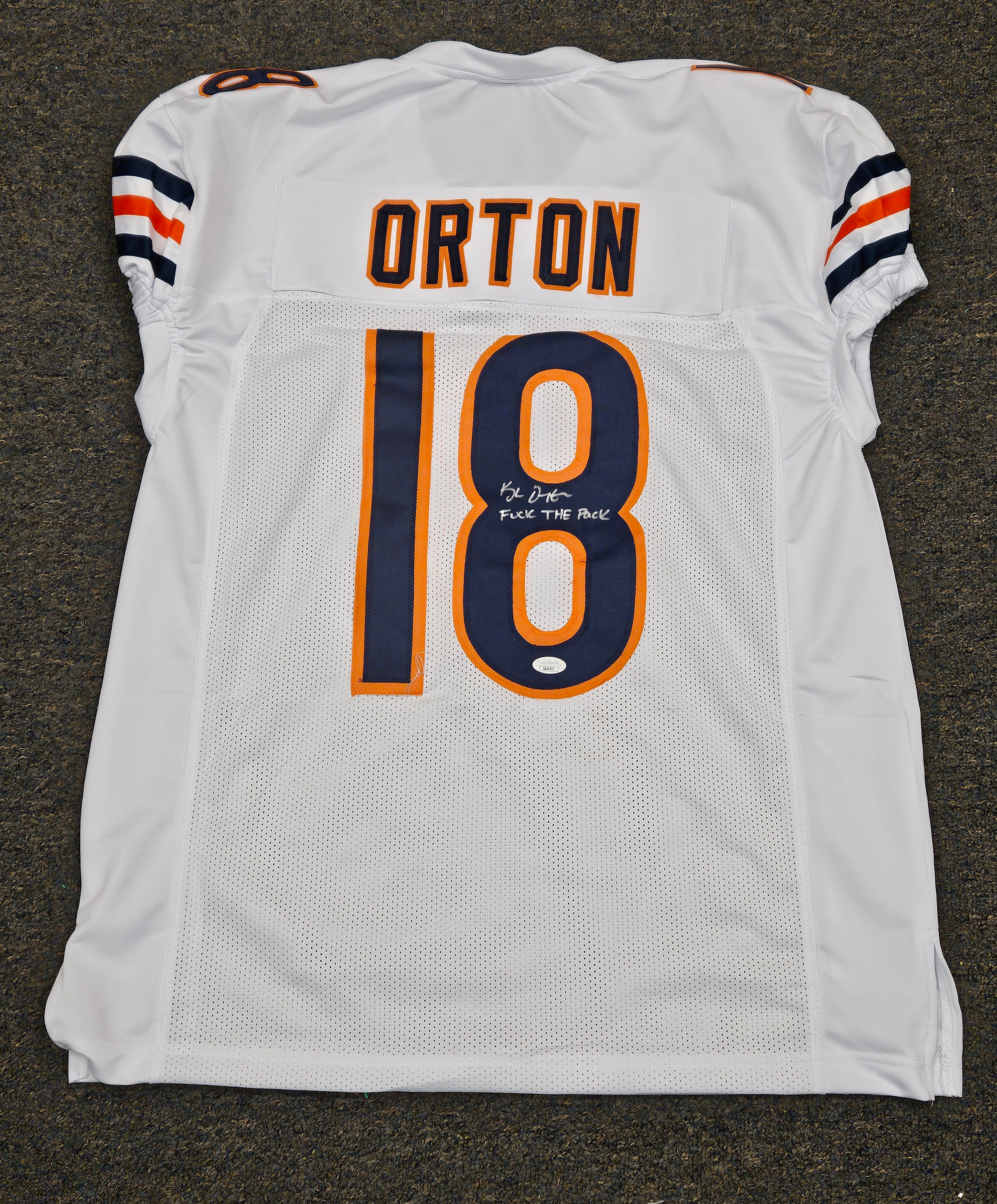 Kyle Orton Signed/Autographed (F The Packers) Custom White Chicago Bears Jersey JSA COA Game Cut