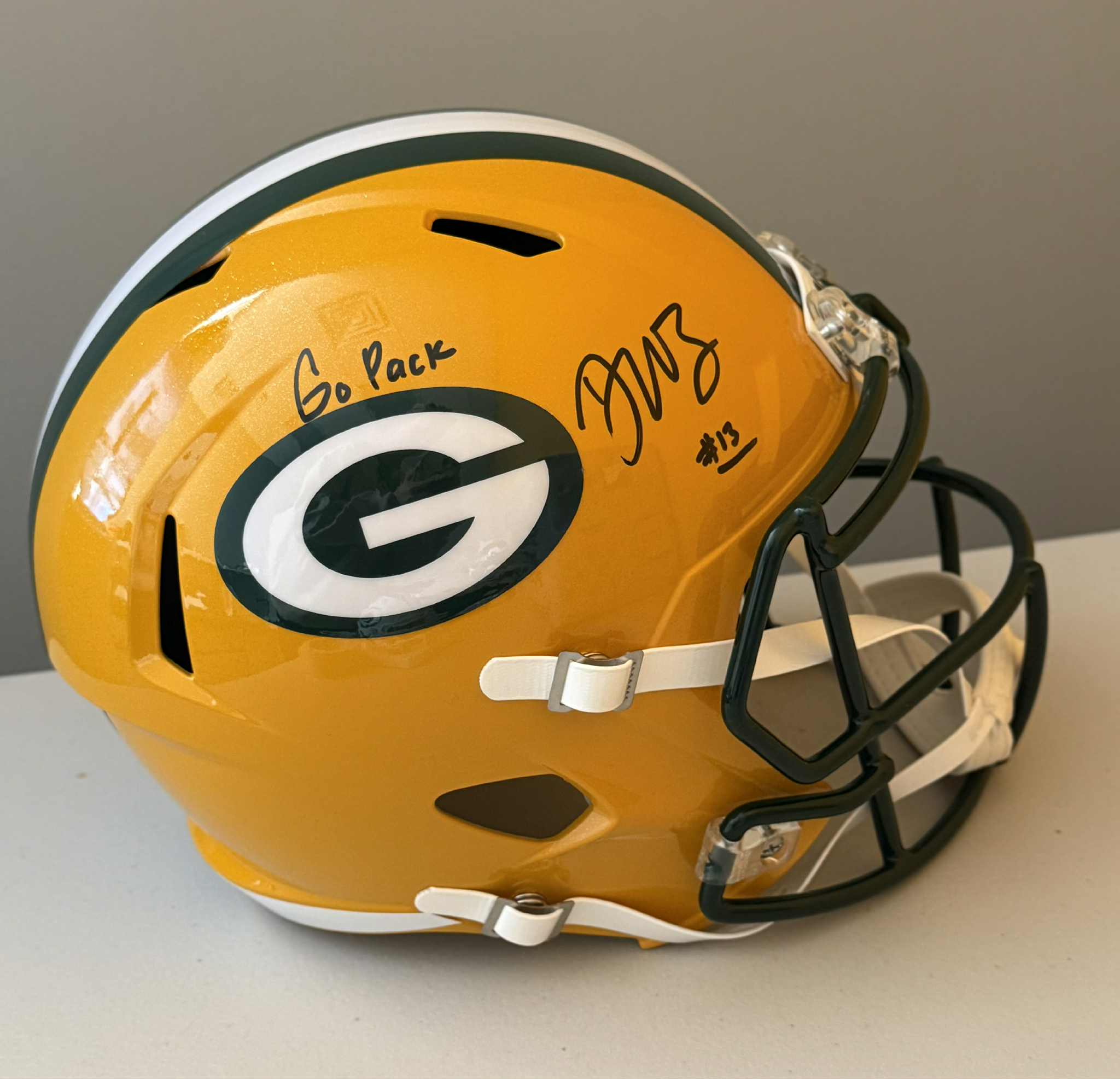 DONTAYVION WICKS SIGNED GREEN BAY PACKERS FULL SIZE SPEED HELMET JSA "GO PACK"