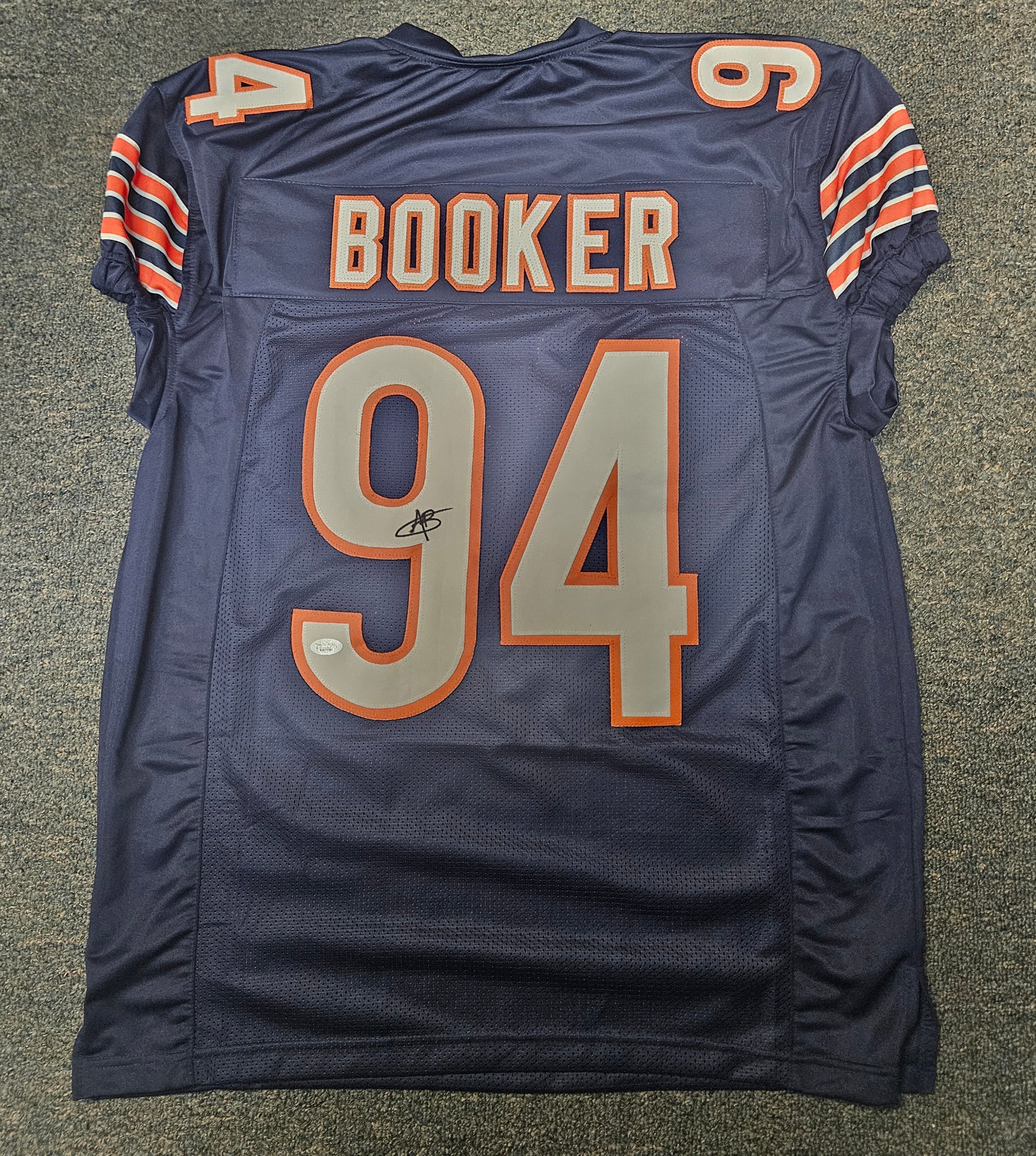 Austin Booker Signed Custom Navy Chicago Bears Jersey JSA COA GAME CUT