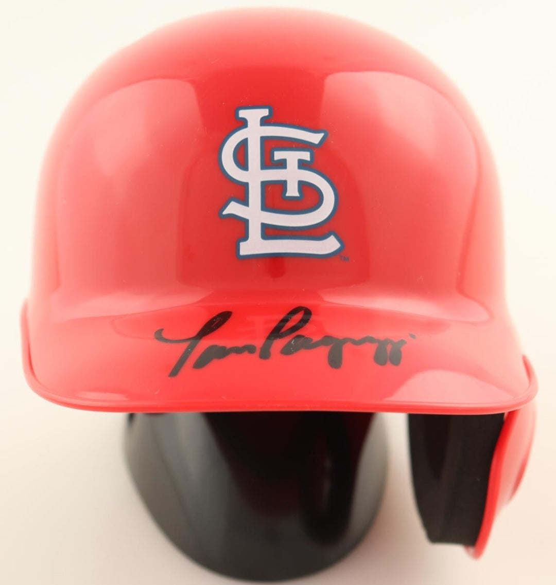 Tom Pagnozzi Signed Cardinals Mini Batting Helmet (JSA)