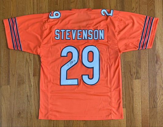 Auto/Autographed Tyrique Stevenson Custom Chicago Bears Alt Orange Jersey JSA COA