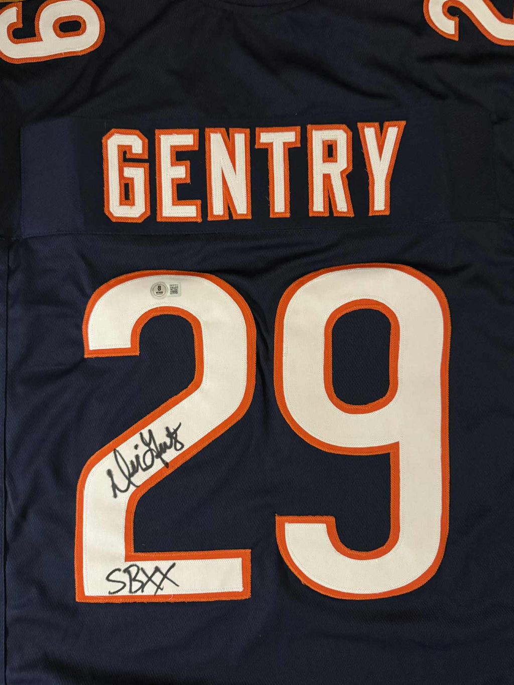Dennis Gentry Signed Custom Navy Chicago Bears Custom Pro Style Jersey Beckett