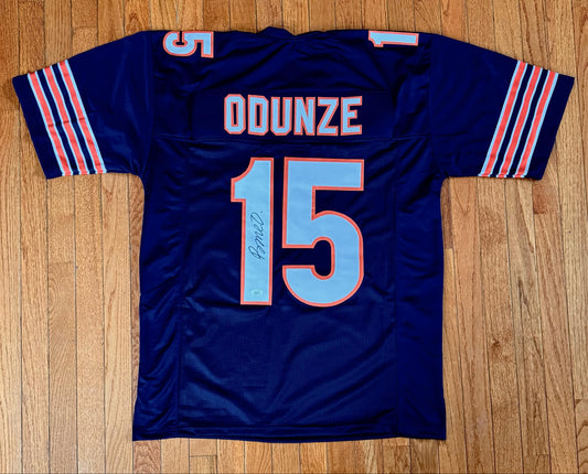 Rome Odunze Auto/Autographed ALT Navy Chicago Bears Custom Jersey JSA