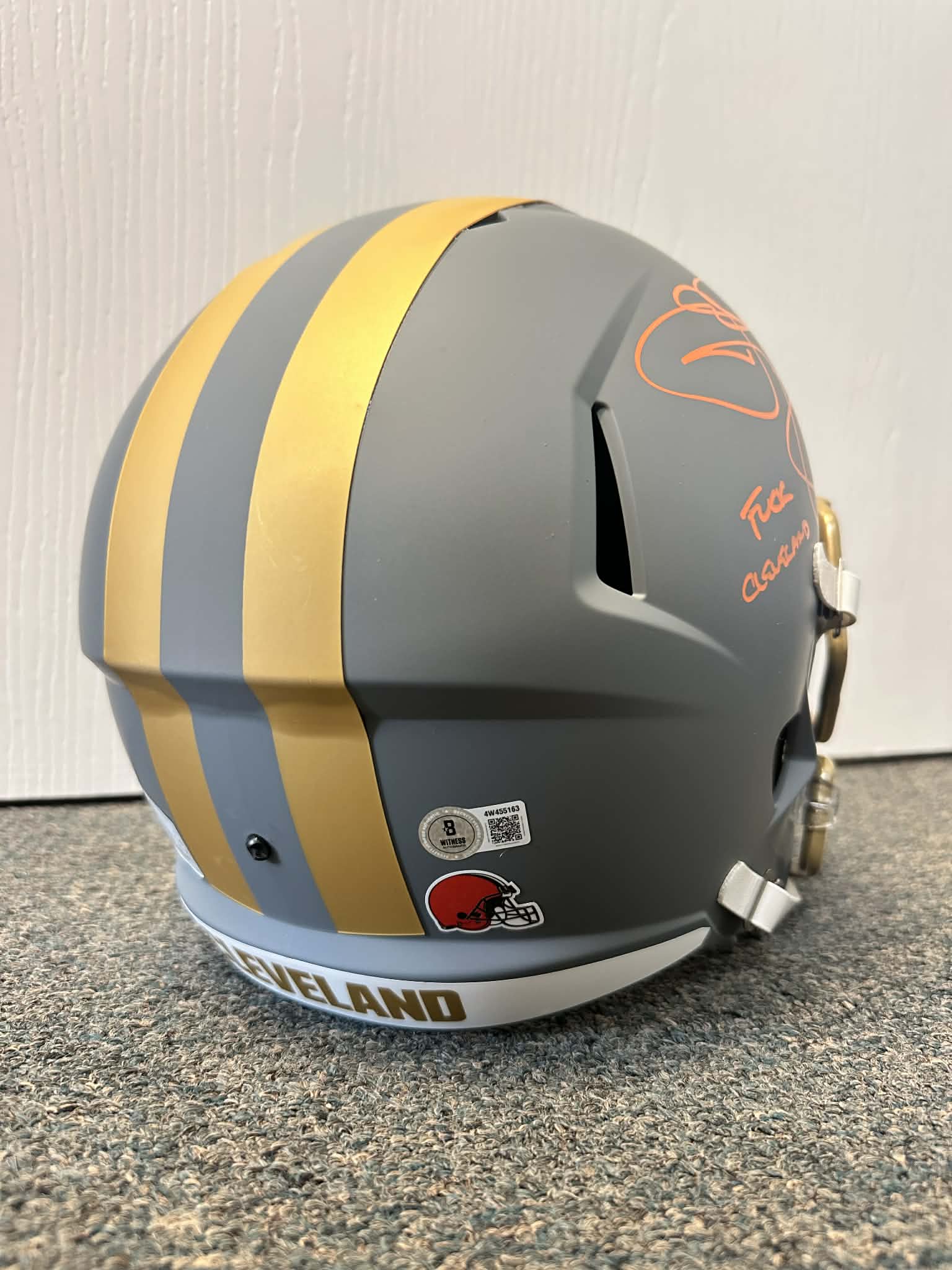 Johnny Manziel Signed Slate Full Size Rep Helmet Cleveland Browns Inscribed BAS