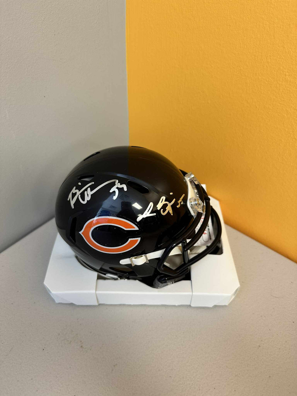 Brian Urlacher & Lance Briggs Signed Bears Speed Mini Helmet BAS COA