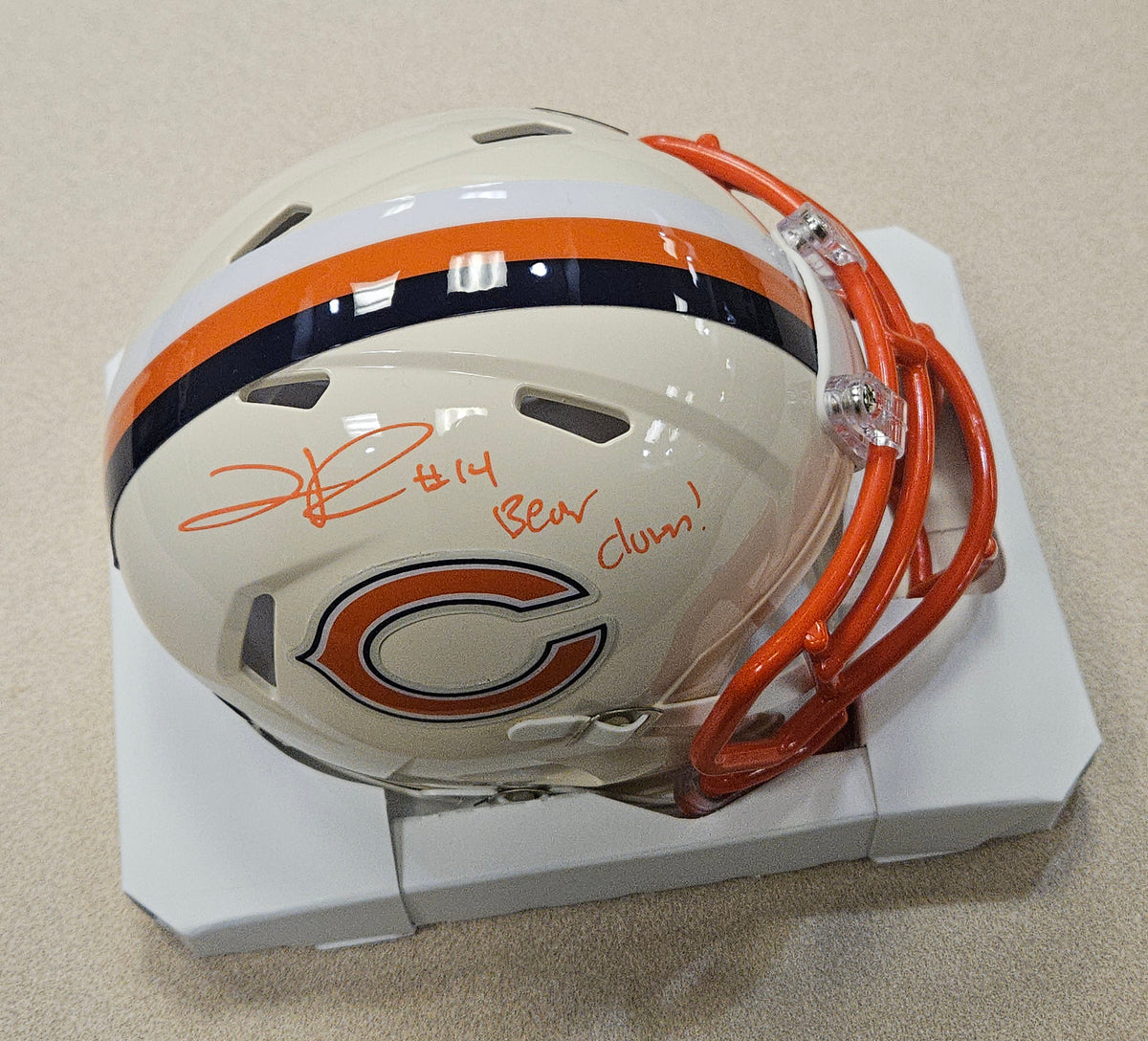 KALIF RAYMOND signed/auto CHICAGO BEARS New Retro Mini Helmet w/GTSM COA "Bear Down"