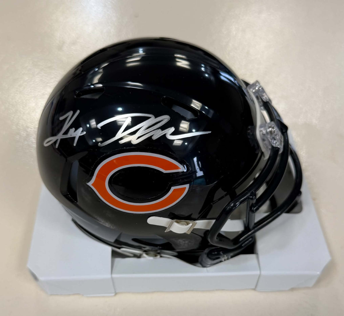 KYLE MONANGAI & D’ANDRE SWIFT DUAL signed CHICAGO BEARS Mini Helmet w/ COA GTSM WITNESS