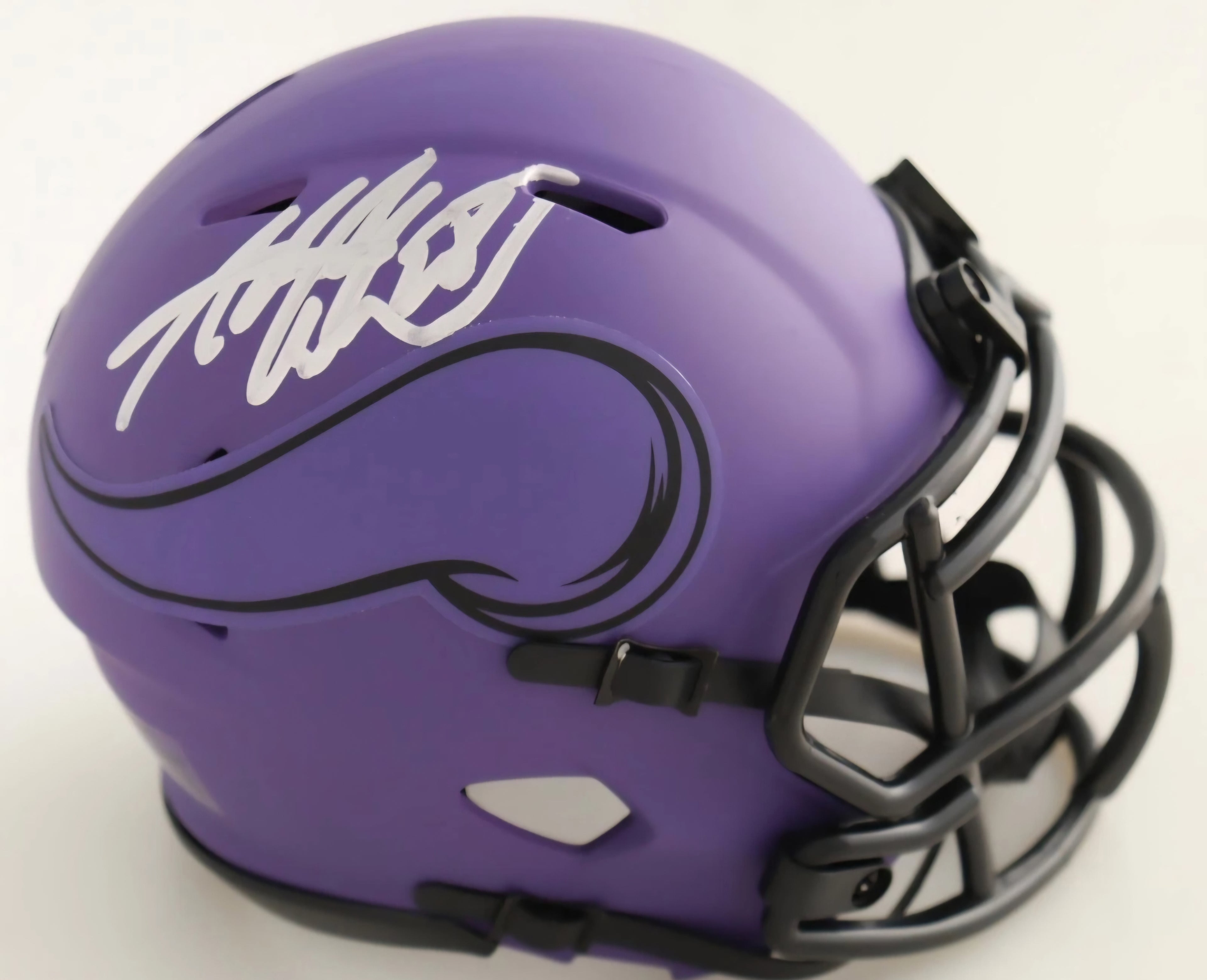 ADRIAN PETERSON signed MINNESOTA VIKINGS RAVE Mini Football Helmet w/ COA JSA