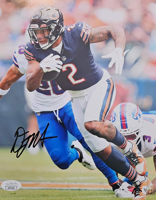 D.J Moore Signed Autographed 8x10 Photo Chicago Action Running JSA COA