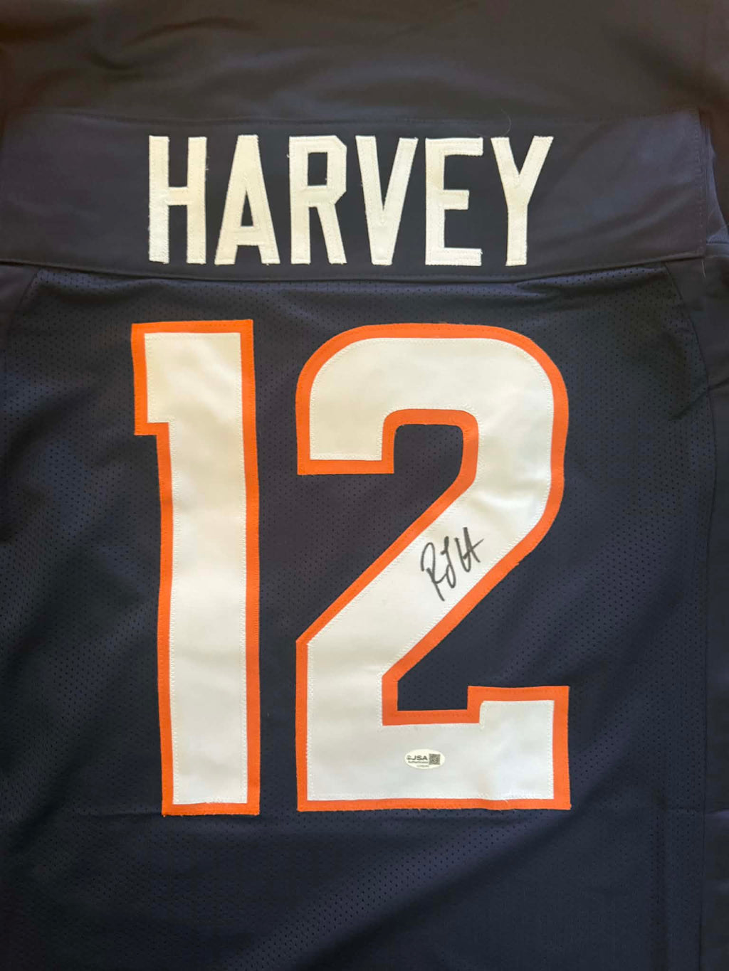 RJ HARVEY signed autographed DENVER BRONCOS Custom Blue JERSEY W/COA JSA XL Game Cut