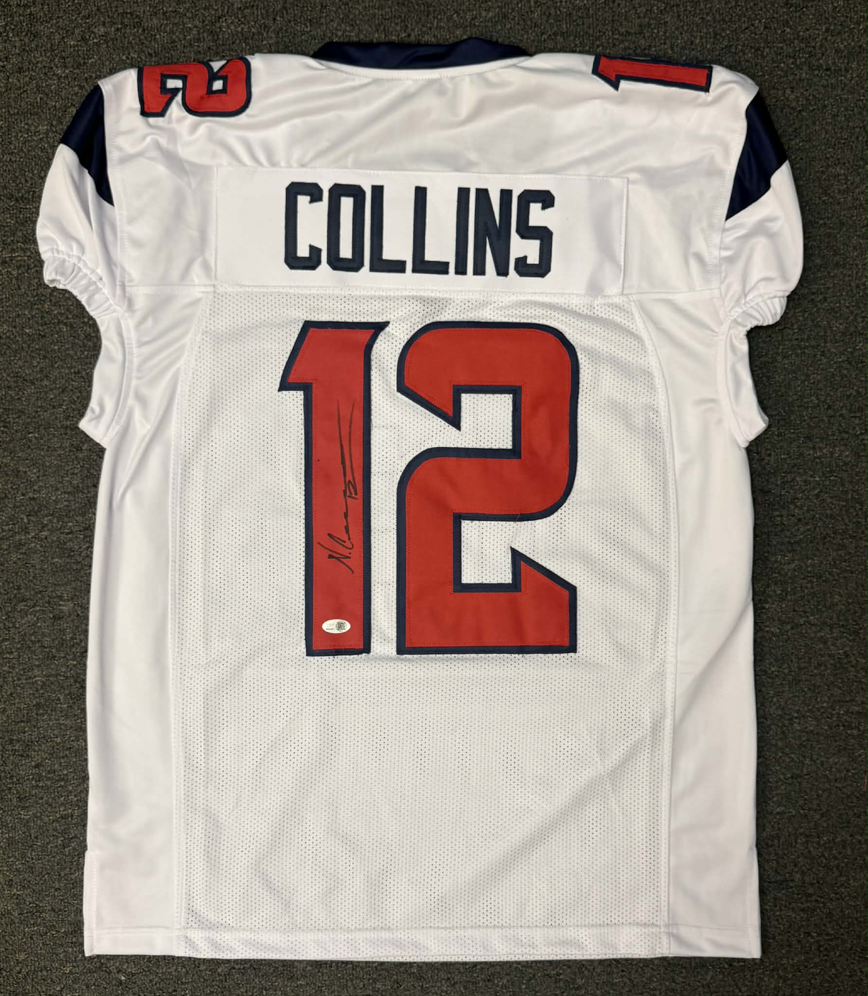 Nico Collins Authentic Signed White Game Cut Style Jersey Autographed JSA
