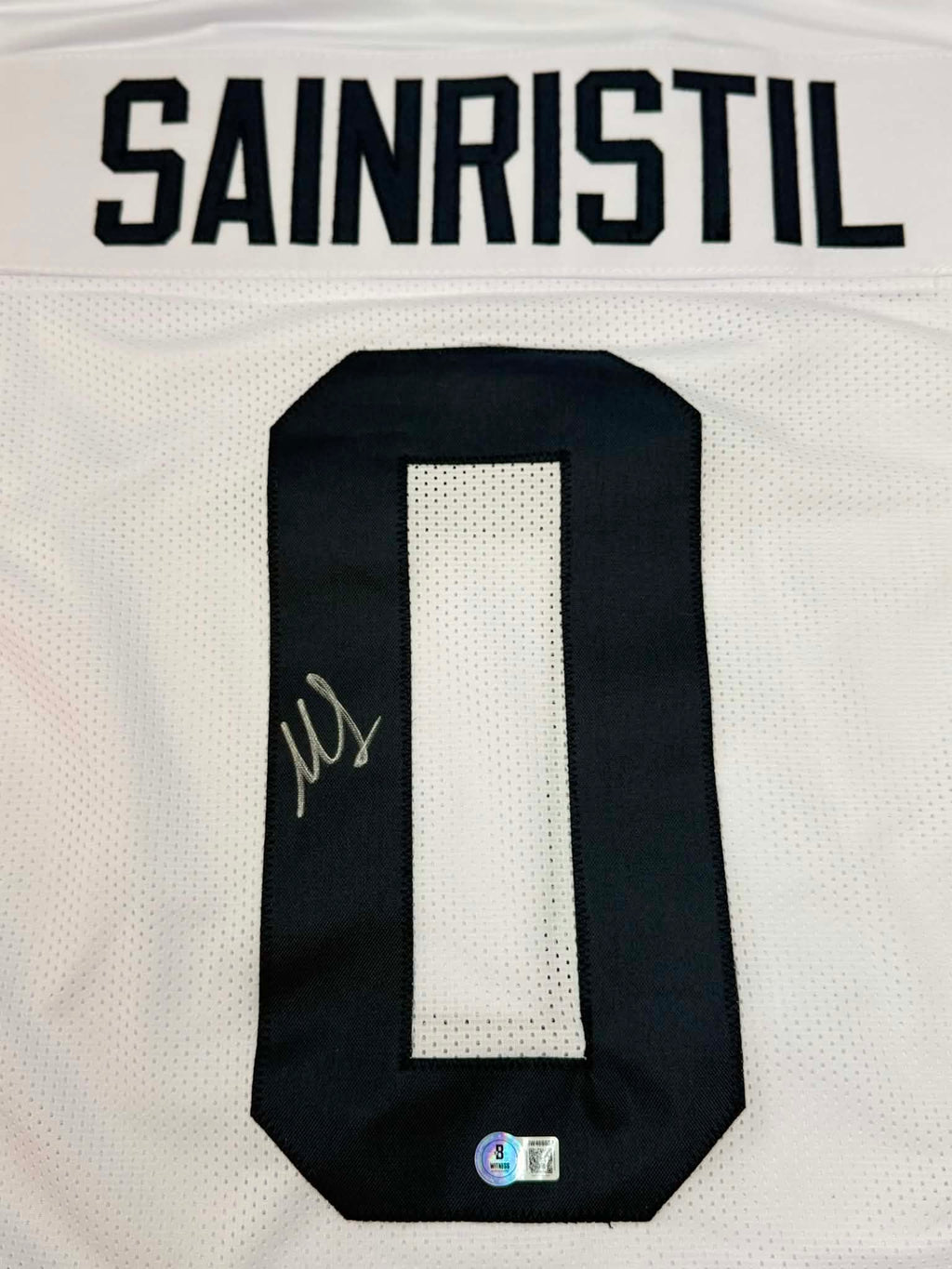 Mike Sainristil Signed Michigan White Football Jersey Beckett